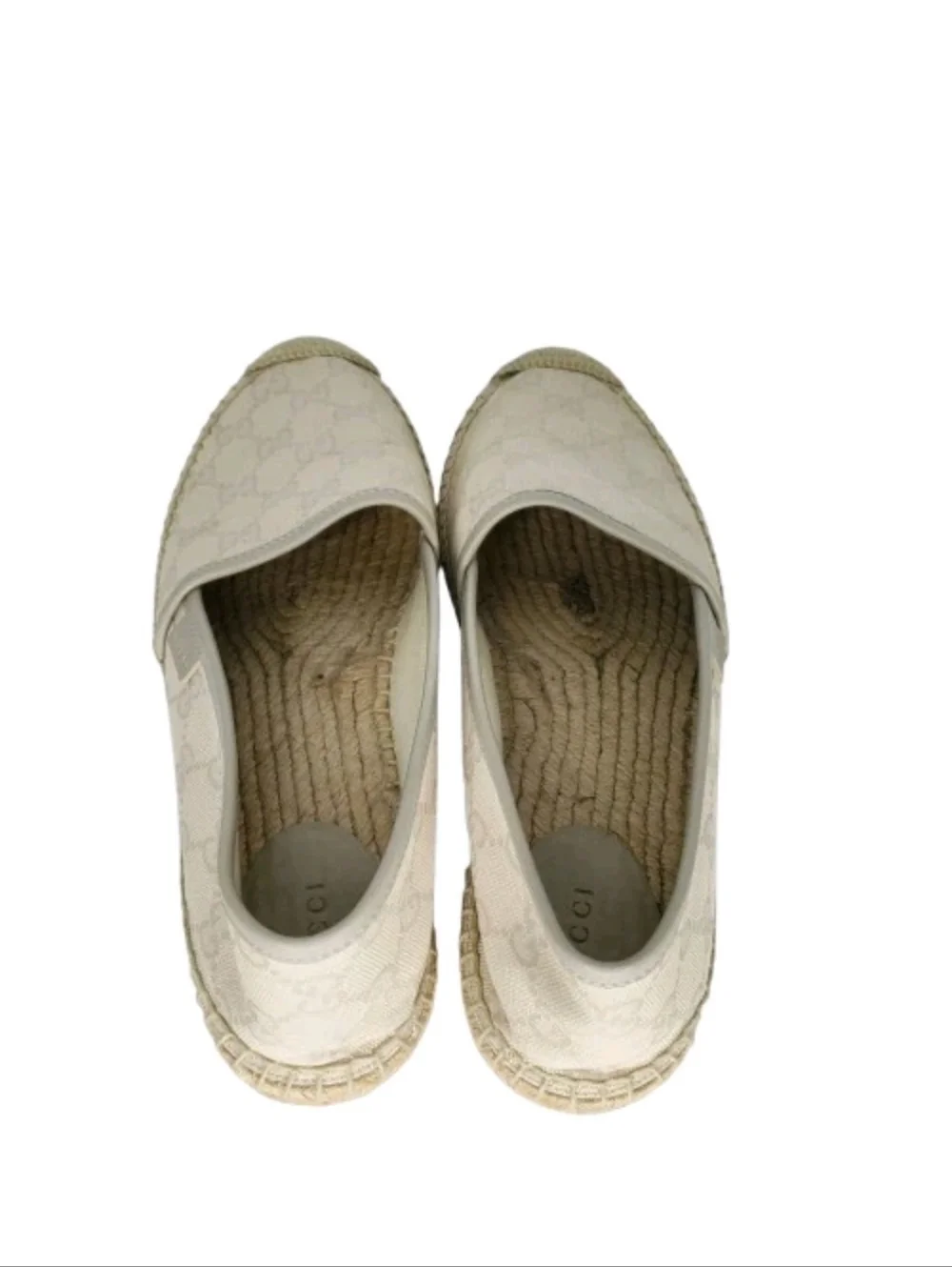 Gucci GG Supreme Monogram Canvas Slip On Espadrille Flats